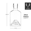 Viski Mountain, Lead-Free Crystal, Hand-Blown Decanter with Stopper, 24 Oz
