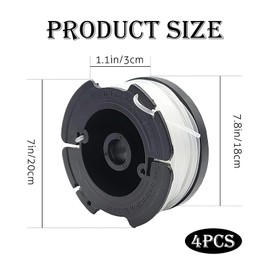 QKEINV 4Pcs Spool Trimmer Spool & Line Compatible with Black Decker, Replacement Spool for Reflex Strimmer AF-100 ST5530-GB GLC3630L20-GB STC1820PC-GB BESTA530-GB BESTA525-GB