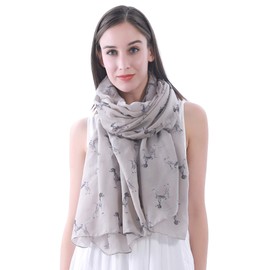 German Shorthaired Pointer Dog Print Women's Scarf Shawl Wrap Lightweight (Beige)