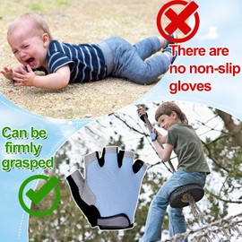 CubePlug Kids Boy Girl Cycling Climing Half Finger Gloves GEL Padded BMX Bike Fingerless [SPI] (M, Blue)