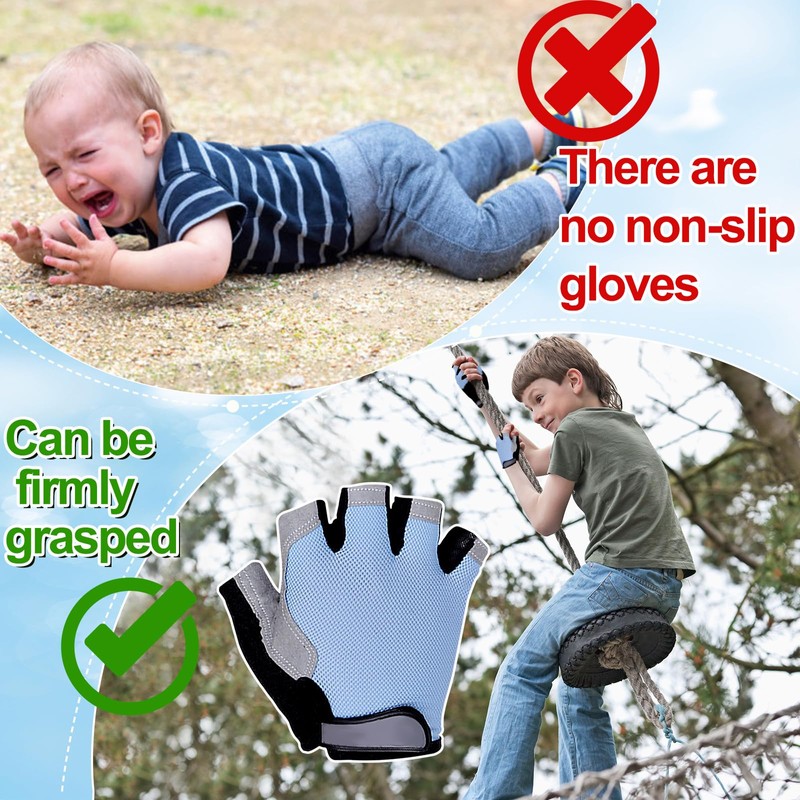 CubePlug Kids Boy Girl Cycling Climing Half Finger Gloves GEL