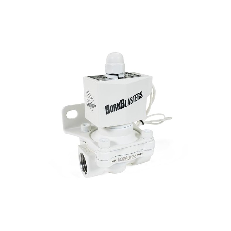 HornBlasters 1/2" 12v Stainless Steel Electric Air Valve (White)