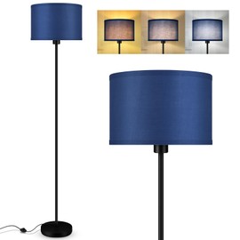 BoostArea Floor Lamp Standing Lamp, Small Floor Lamps for Living Room, Simple LED Tall Lamp with Lampshade, On/Off Foot Switch, Corner Pole Lamps for Bedroom/Office/Kids' Room, Blue(Without Bulb)