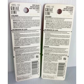 Maybelline New York NEW (2) Maybelline GREAT LINE Eyeliner #100 Very Black  **RARE DISCONTINUED