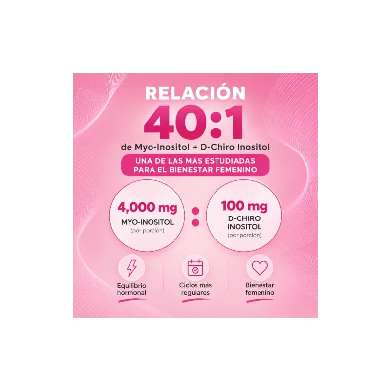 Inositol Myo Chiro Polvo Mujer Magnesio Zinc Metilfolato Vitaminas Porciones