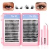 Kiusatig Individual Eyelashes Kit 2 styles Cluster Lashes Kit with