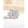 Effinny 10ct Luxurious Crushed Ice Radiant Cut Three Stone Engagement