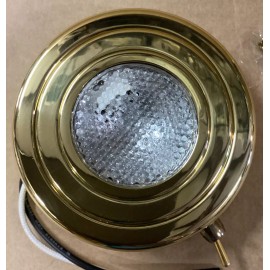 ITC BOAT YACHT CABIN LIGHT 12V - PLATED BRASS  3 1/2" #81928-BR