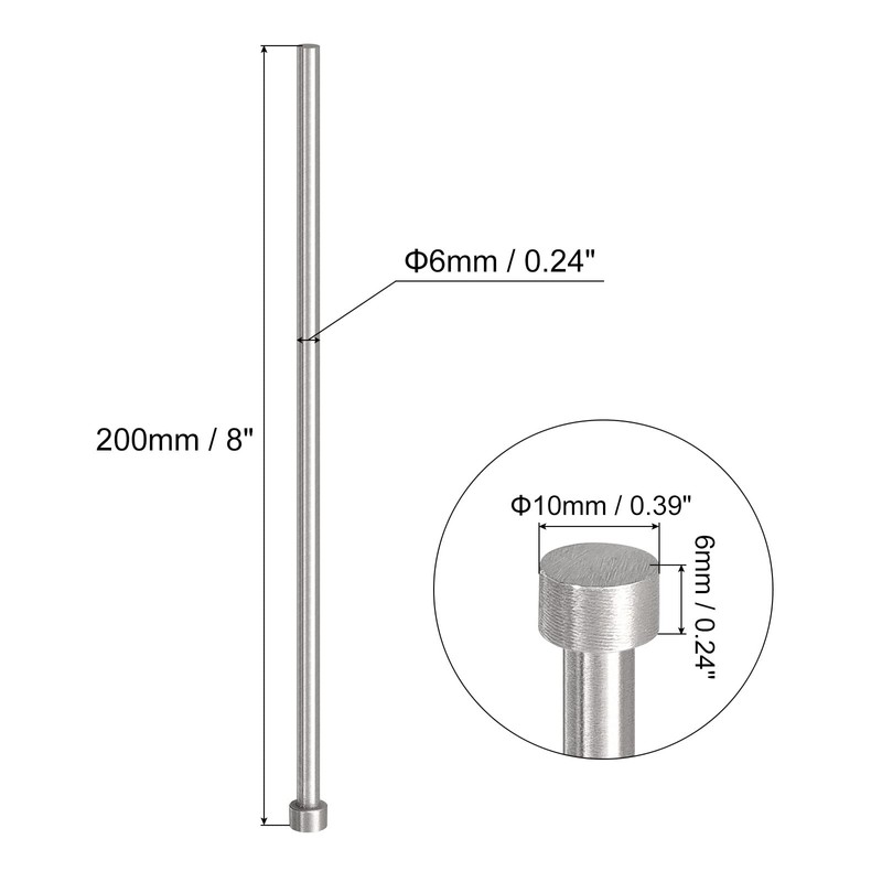 sourcing map 5 x straight ejector pins 6 mm (15/64