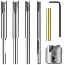 7 Piece Pencil Trimmer Kit Pencil Trimmer System Milling Cutter Set 7mm 8mm 3/8 Inch 10mm Cutter Shaft, Cutting Head Socket Adapter Hex Wrench for Woodworking Pen Kit Preparation