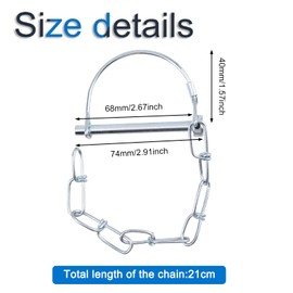 INCREWAY Shaft Locking Pin, 4PCS 6mm Carbon Steel Round Loop Wire Lock Pin with Chain Safety Coupler Pin for Track Farm Lawn