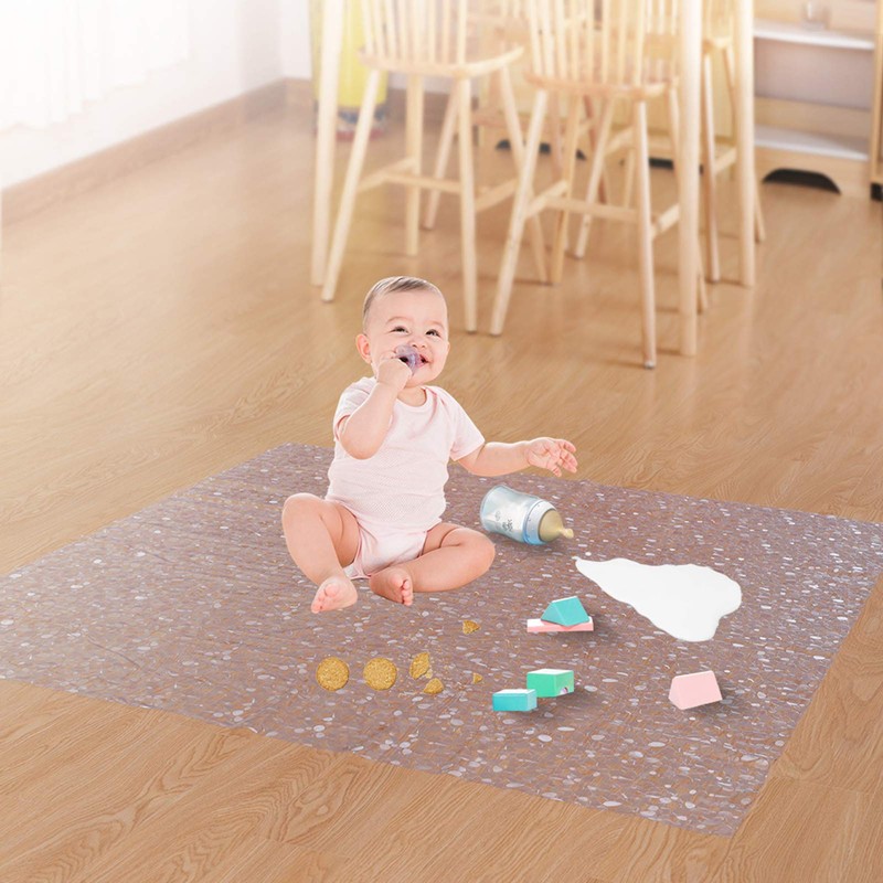 Plastic Splat Mat for Baby, Easy Cleaning Vinyl Floor Mat