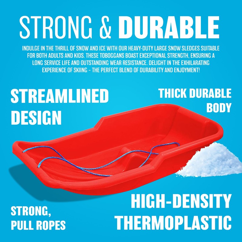 Kids Heavy Duty Snow Sledge - For Kids and Adults,