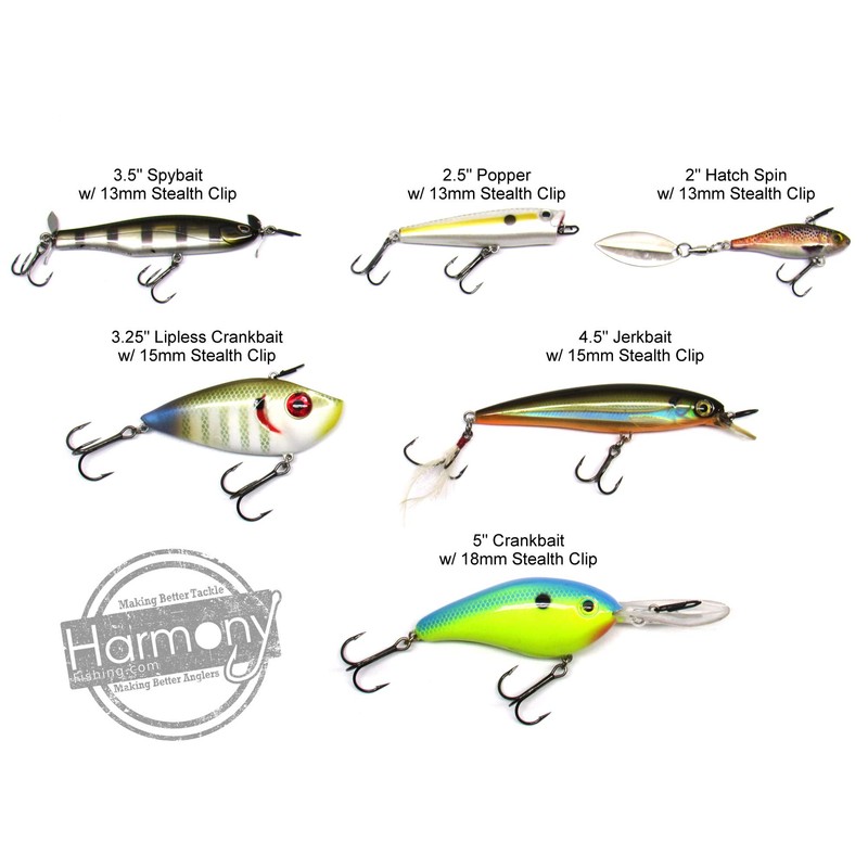 Harmony Fishing Stealth Clips (25 Pack) [Black Stainless] (18mm (50#