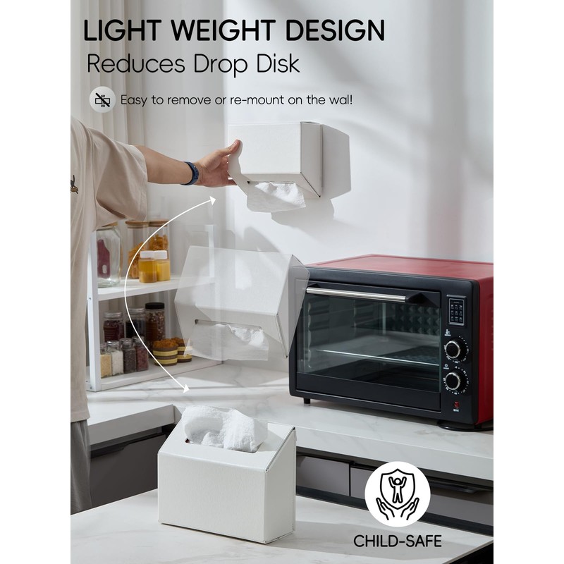 Cloudever Hand Towel Box Cover Holder, No Drill Installation &
