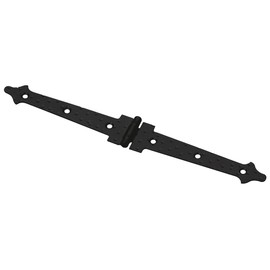 Amig - Cerniera a due lame nera Mod. 552 | Stile Forgiato per porte a battente lisce d'ingresso e di passaggio esterne ed internne, e armadi | Finitura in acciaio | 180 x 22.5 x 1.5 mm