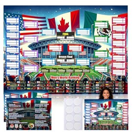 Póster De Calendario De 2026, Cartel Del Horario Del Mundial Ronda Final De La Colección De 48 Equipos, Calendario De Fútbol, Calendario De Torneos De Fútbol De 43" x 32"