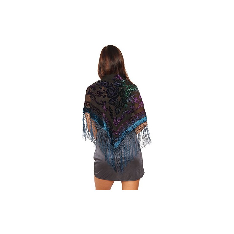 Velvet Scarf Triangle - Blue Multi