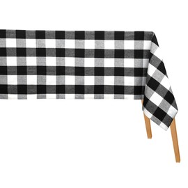 Black Plaid Tablecloth, Farmhouse Tablecloth, Black Rectangle Tablecloth, 100% Cotton Tablecloth, Gingham Tablecloth, Plaid Tablecloth Rectangle, Buffalo Plaid Tablecloth 63x109 Black & White