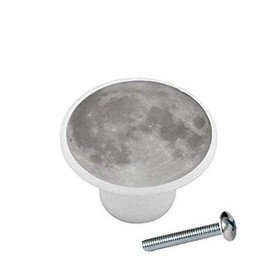 SET OF 2 KNOBS - Moon - Solar System Planets - DECORATIVE Glossy CERAMIC Cupboard Cabinet PULLS Dresser Drawer KNOBS