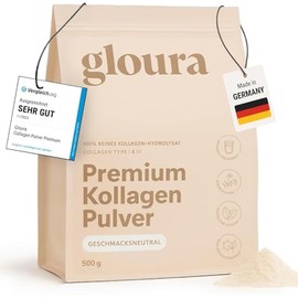 Premium Collagen Powder, 100% Pure Collagen Hydrolysate Type 1 & 3, 500 g - Bioactive, Tasteless, Free from Additives, Good Solubility