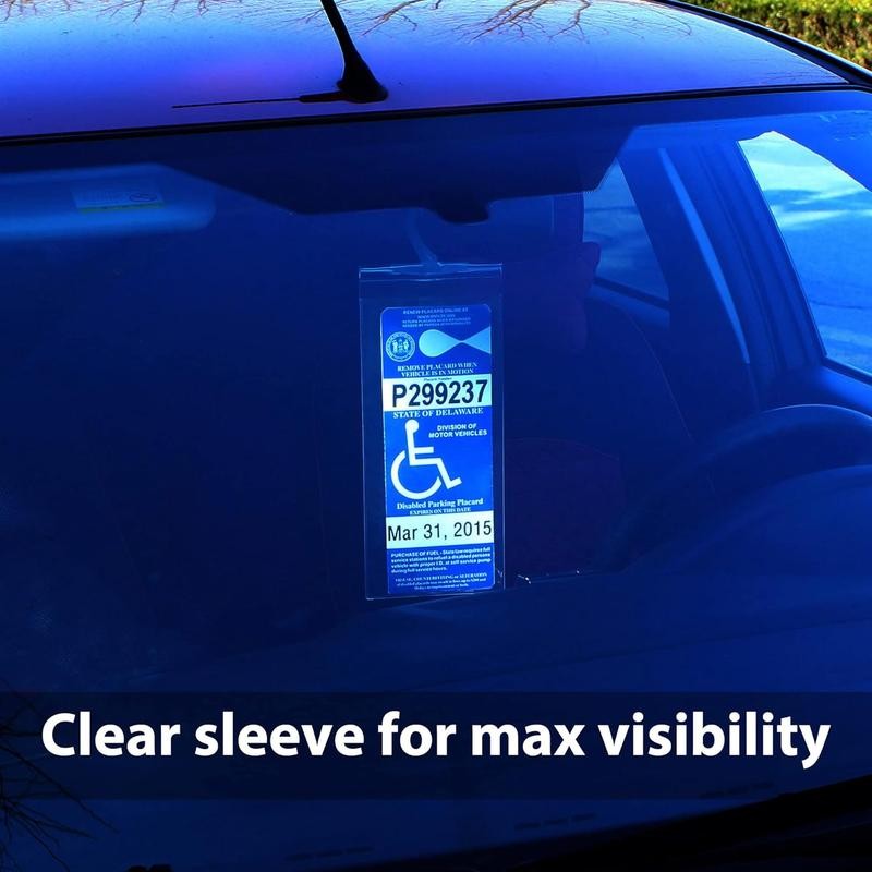 Car Handicap Placard Holder 10.6" x 5", Ultra Transparent Plastic