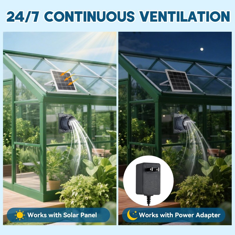 Prozilon Solar Exhaust Fan with 25W Solar Panel, 6" Solar