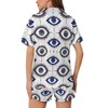 Delerain Evil Eye Womens Pajama Sets 2-Piece Short Sleeve Sleepwear