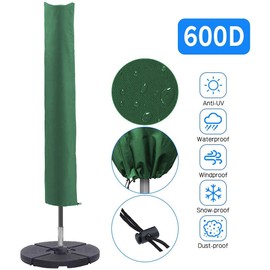 PATIO PLUS Parasol Cover, Garden Umbrella Covers 153 * 30 * 30cm Waterproof 600D Oxford Fabric PVC Coating, Green