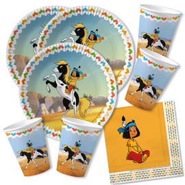 52 Piece Party Set – Yakari Native American Plates Cups Serviettes for 16 children