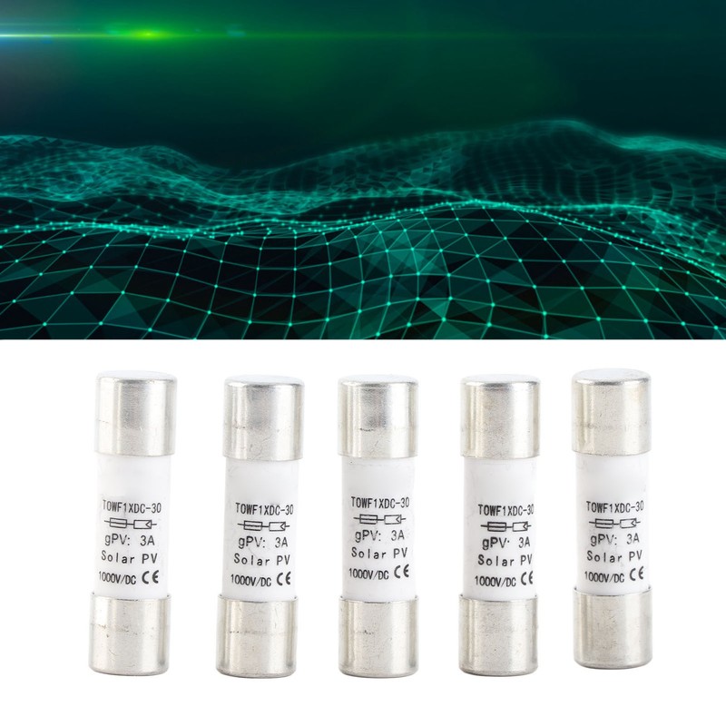 5Pcs Fuse Tube Photovoltaic Protection Set Kit 1000V DC 10x38mm