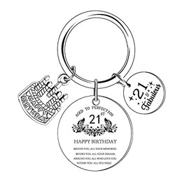 BESPMOSP 21st Birthday Keyring Happy 21st Birthday 21st Keyring 21st Birthday Gifts 21st Gifts for Girls 21st Present 21st Birthday Gifts for Women Daughter 21st Birthday Gift