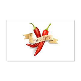 Truly Teague 35 x 21 Wall Vinyl Sticker Hot & Spicy Chili Peppers