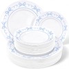 60 Pcs Blue Plastic Plates Set for Wedding Party Guests