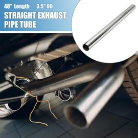 A ABSOPRO Car Mandrel Pipe Tube Durable 48" Length 3.5'' OD Straight Tube 0 Degree Piping T304 Stainless Steel Silver Tone