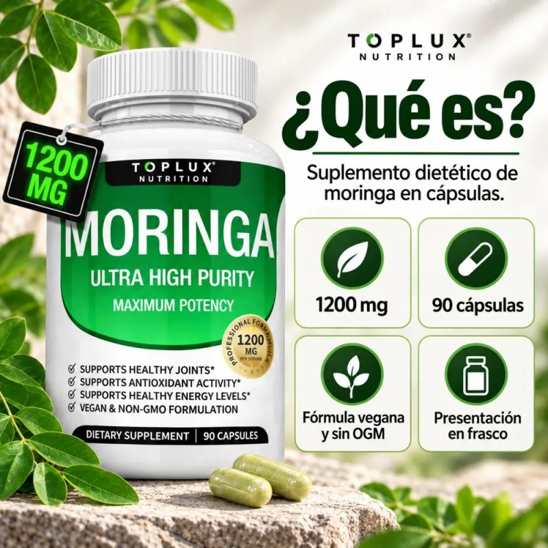 Moringa Suplemento Herbal Bienestar 1200 Mg 90 Cápsulas