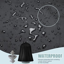 Gicov Cubierta para fuente de invierno impermeable para pájaros, resistente al agua, 420D, Oxford, fuente de jardín, estatua protectora con cordón resistente a la intemperie para fuente al aire libre