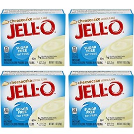 Jell-O Cheesecake Instant Pudding Sugar Free and Fat Free, 1 oz (Pack of 4)