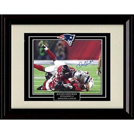 Julian Edelman - New England Football Autograph Promo Print - Amazing Catch! - Framed 8x10
