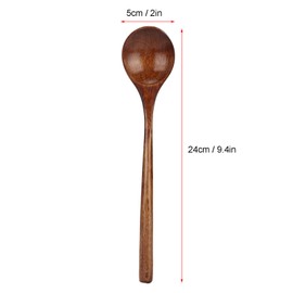 BAOFUYA Set of 4 Walnut Spoons, Walnut Cooking Spoons, Non-Stick Coating, Kitchen Serving Spoon, Long, Comfortable Handle, Smooth Surface, Tableware for Cooking at Home and Kitchen