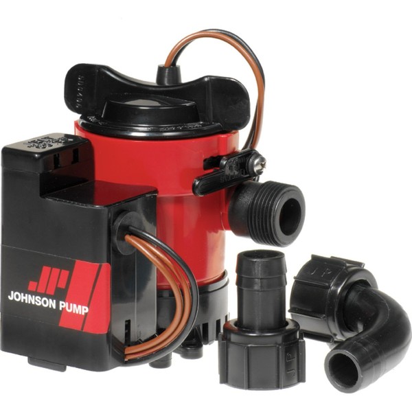 Johnson Pump 05903-00 Cartridge Combo Automatic Submersible Bilge Pump - 12V, 1000 GPH, red