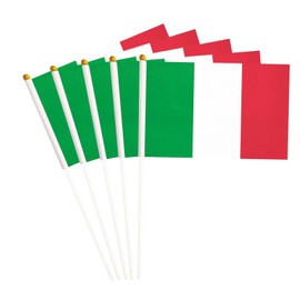Italy Flag Italian Hand Held Mini Small Stick Flags For Party Classroom Garden Olympics Festival Clubs Parades Parties Desk Decorations(20 pack)