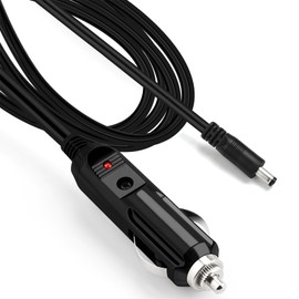Aotto Heated Lunch Box Food Warmer Replacement Power Cable - 90° Right Angle Round DC Plug (12V/24V) - Black