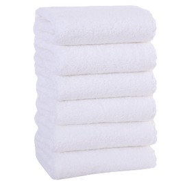 MOONQUEEN 6 Pack Premium Hand Towels - Quick Drying - Microfiber Coral Velvet Highly Absorbent Towels - Multipurpose Use as Hotel, Bathroom, Shower, Spa, Hand Towel 16 x 28 inches (White)
