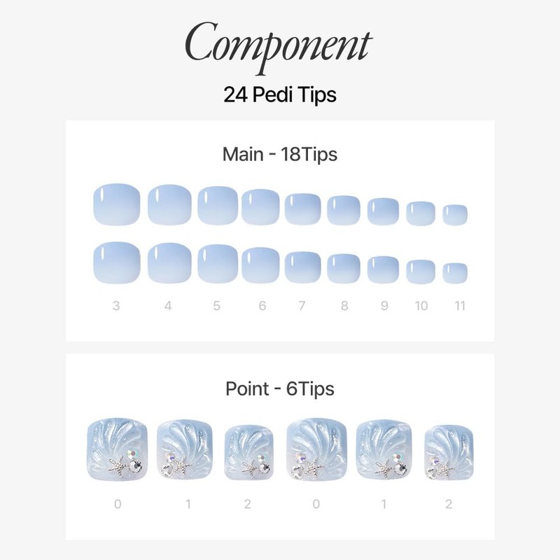 DASHING DIVA Magic Press Shell Breeze 24 Tip Pedicure Nail