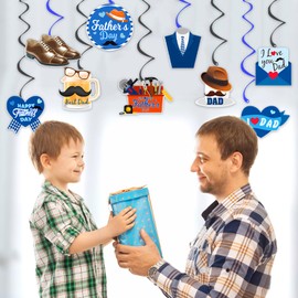 36Pcs Fathers Day Hanging Swirl Decorations Happy Father's Day Hanging Ceiling Wall Decorations Ceiling Hanging Swirls for Fathers Day Birthday Party Supplies