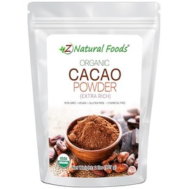 Z Natural Foods Organic Cacao Powder, Nutrition-Packed, Extra-Rich Dark Chocolate Flavor, Perfect for Chocolate Recipes, Shakes, or Smoothies, Non-GMO, Vegan, Gluten-Free, Kosher, 2 lbs