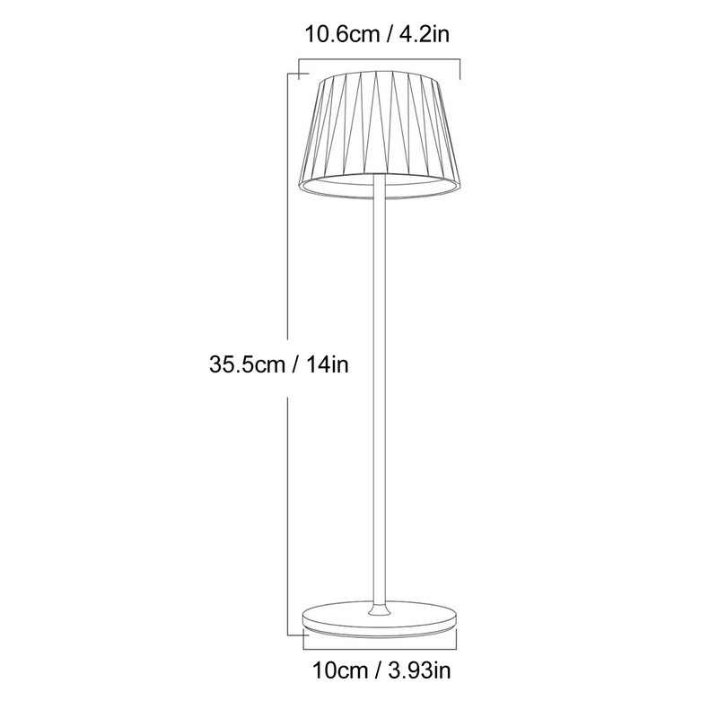 Table Lamp LED 3000K Warm Light 5200mAh Rechargeable Stepless Dimmable