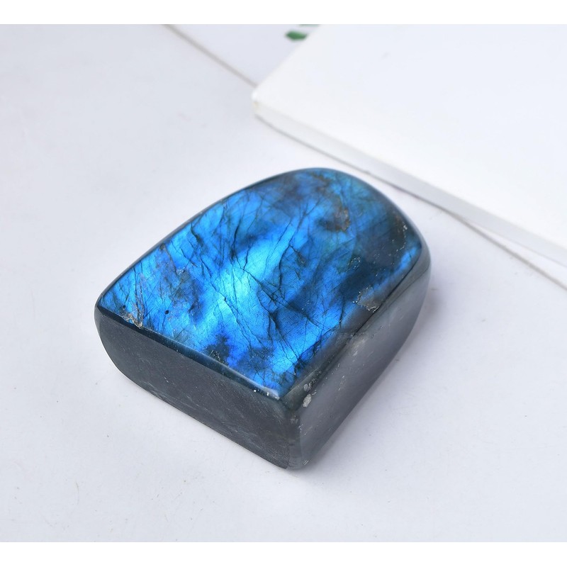 FZBHRO Large Labradorite Rock Polished Slab Block Healing Crystal Stone