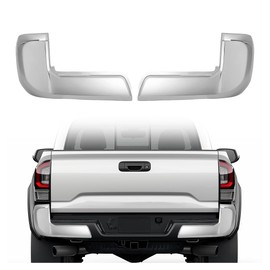 ECOTRIC Rear,Pair Bumper End Caps Compatible with 2016-2023 Toyota Tacoma W/O Parking Sensor Holes Chrome Covers Corner Extension Replacement for 5215504020,5215604020,TO1105131,TO1104131
